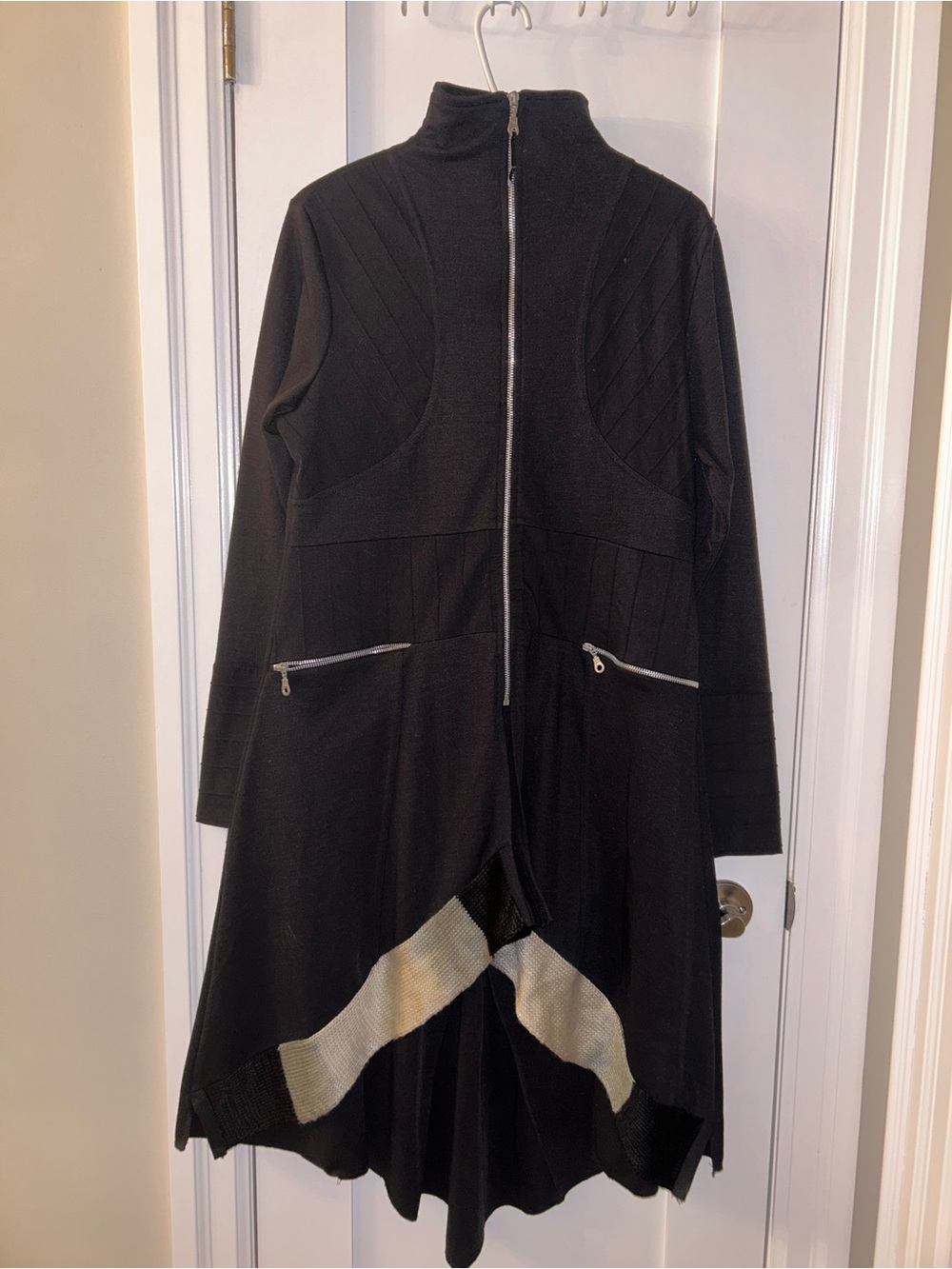 Tango Mango Collection: Black Long Zip-Front Women's Dress Coat